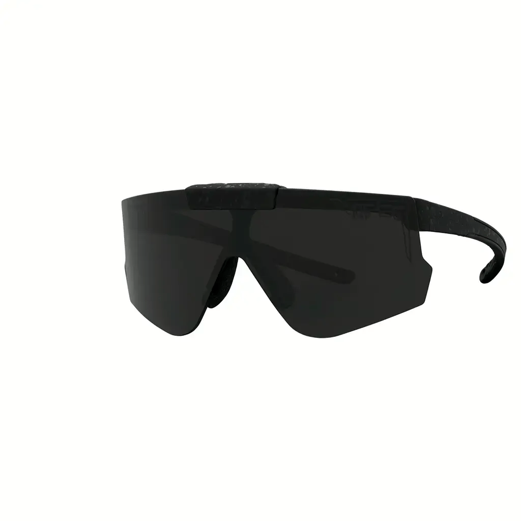 Front view of The Blacking Out Flip-Offs 2.0 with smoke lens on white background