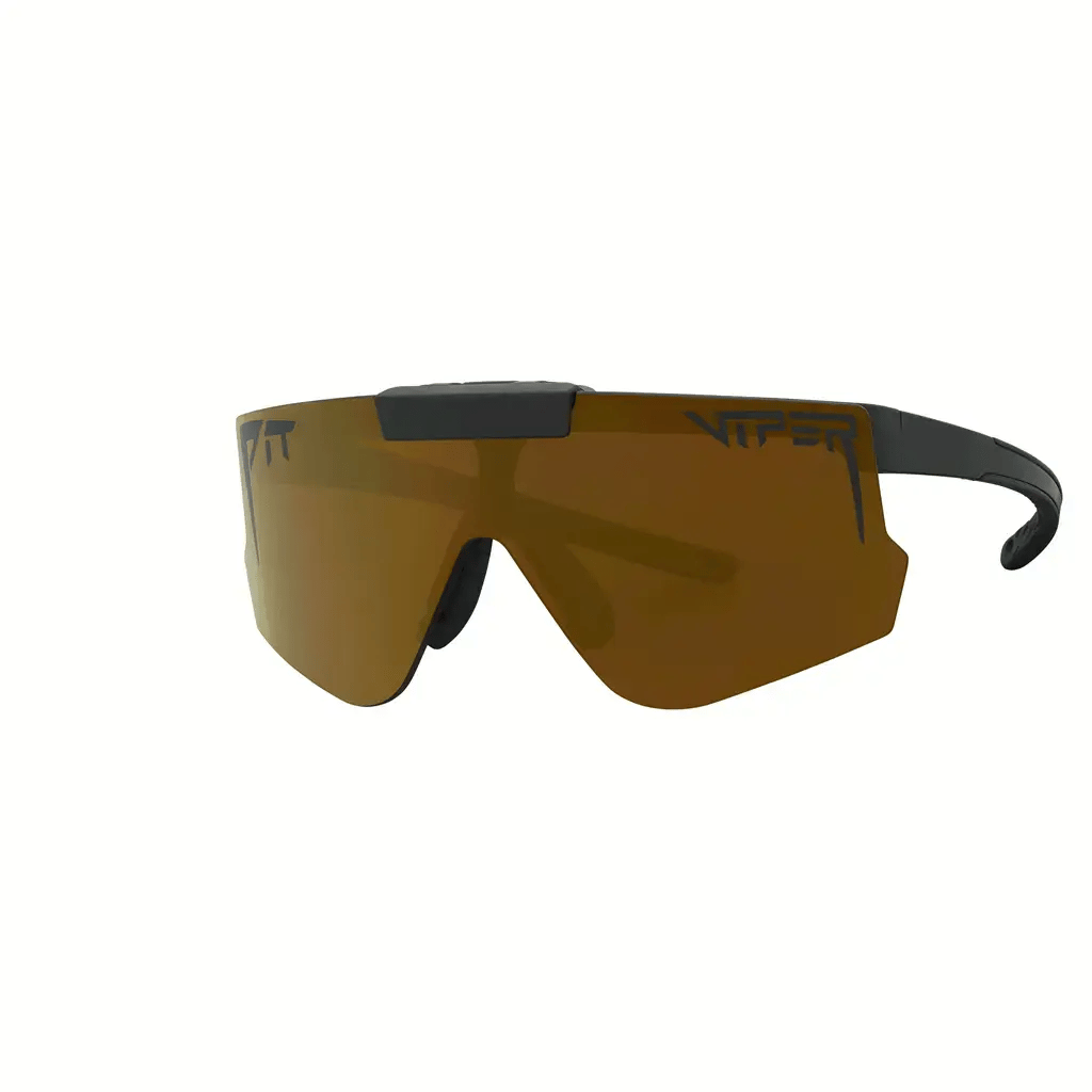 Front view of The Exec Flip-Offs 2.0 with Gold lens on white background
