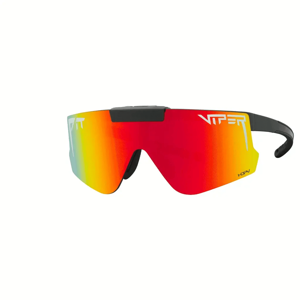 Front view of The Exec Flip-Offs 2.0 with HDPV Polarized Rainbow lens in wide fit on white background