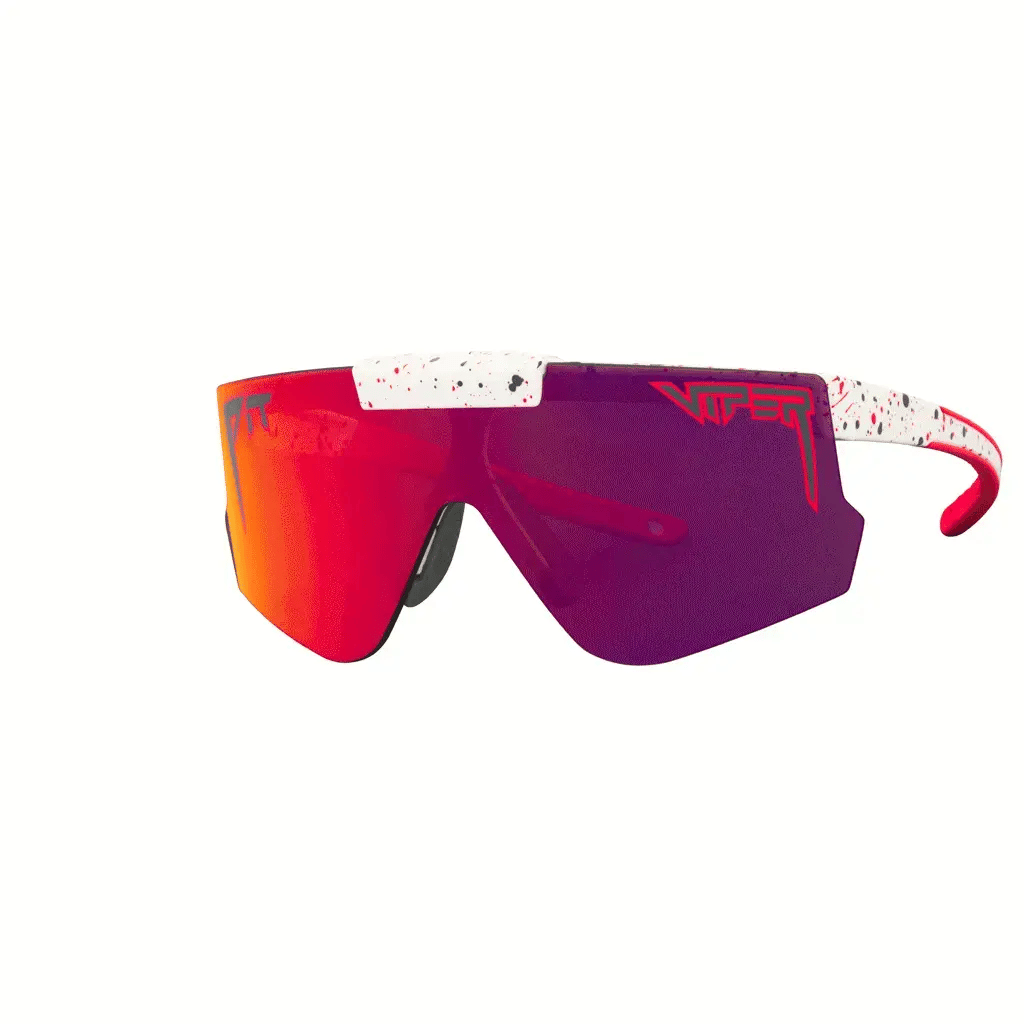 Front view of The Heater Flip-Offs 2.0 with red lens on white background