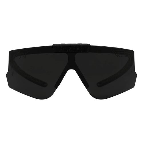 Front view of The Blacking Out Flip-Offs 2.0 in wide fit with smoke lens on white background