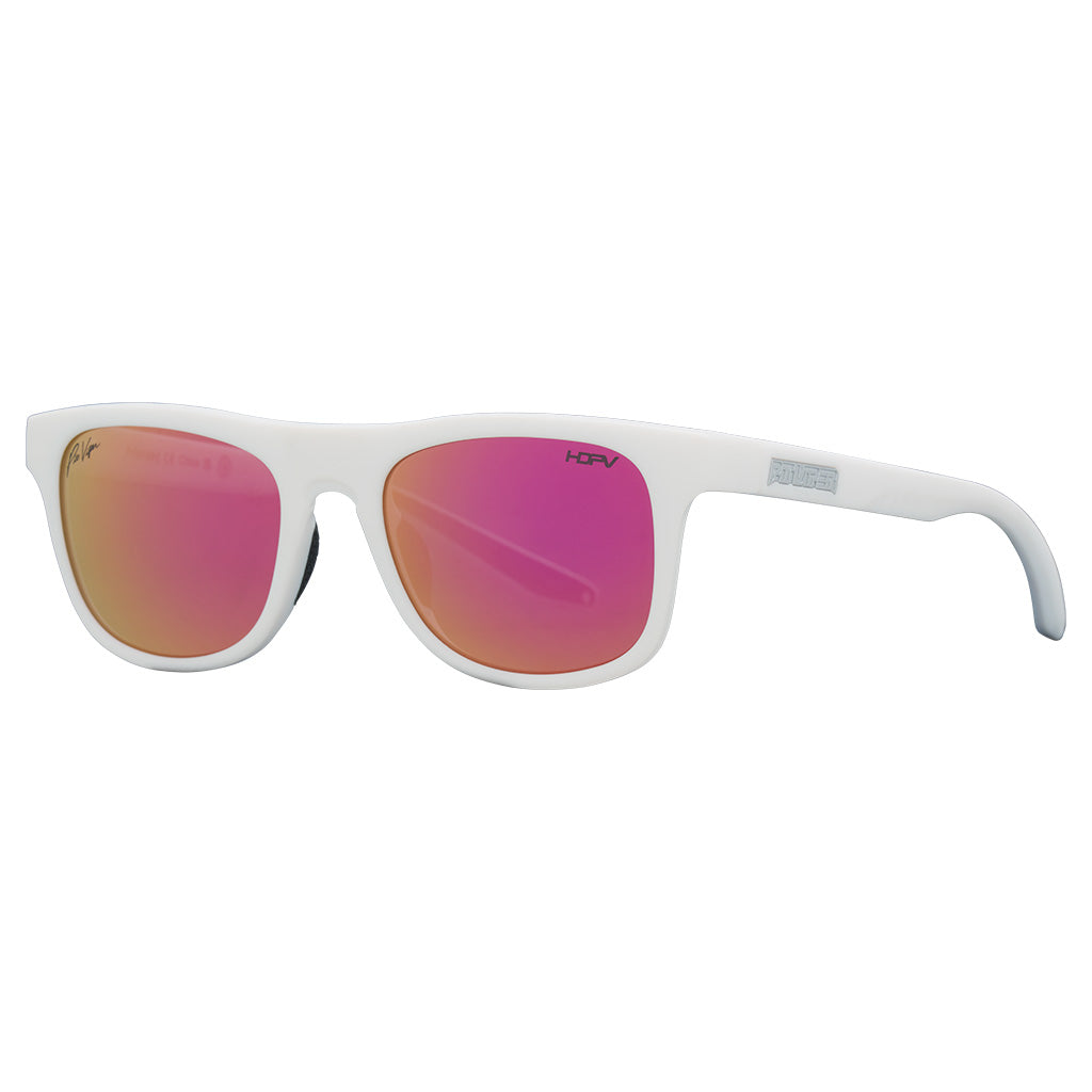 Angled view of The Miami Nights Highball with hdpv polarized pink lens on white background