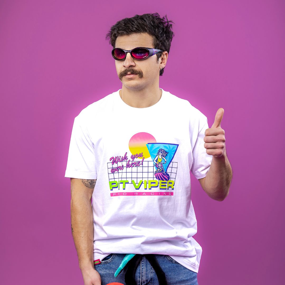Person wearing The Ignition Slammer with Pink-Purple lens