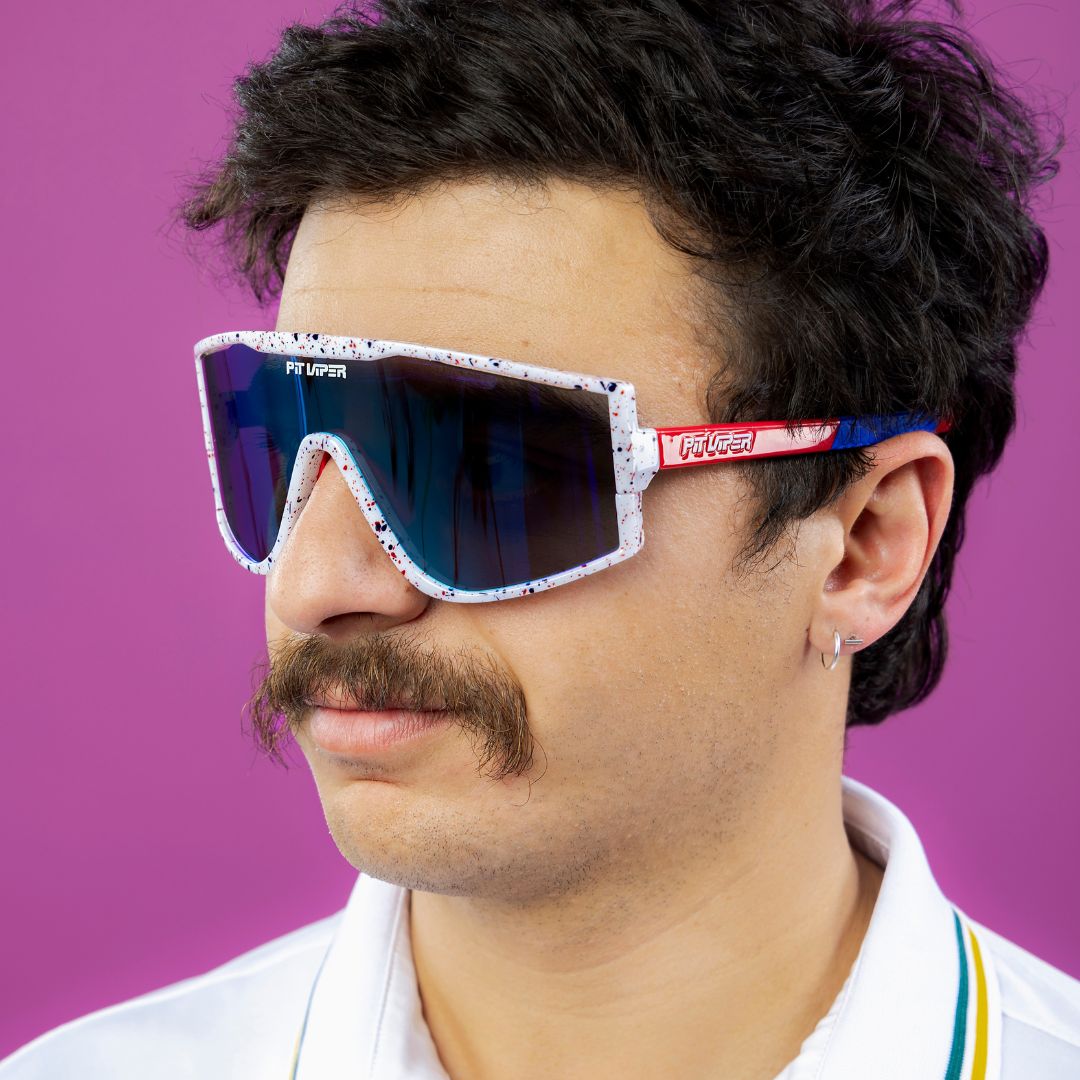 Person wearing The Merika Try-Hard sunglasses