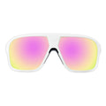 Front view of The Miami Nights Flight Optics with hdpv polarized pink lens on white background