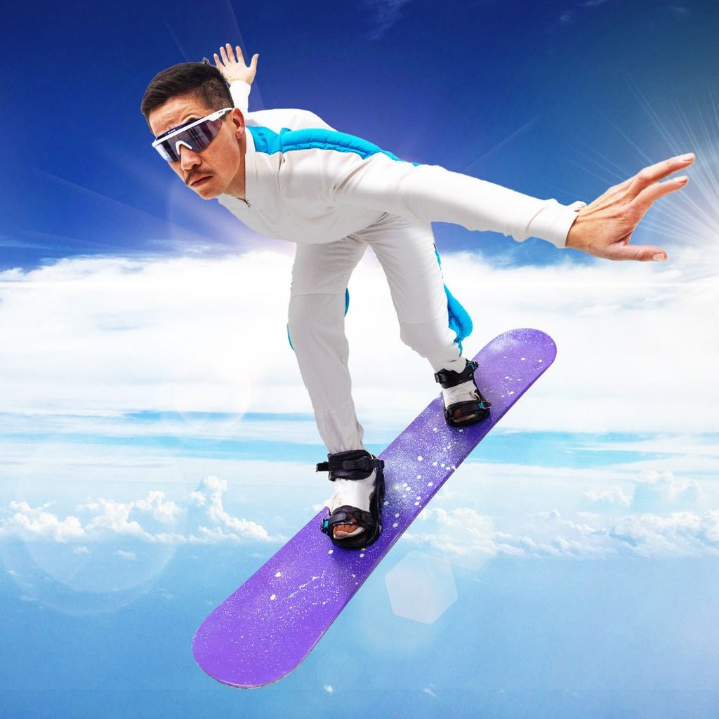Man soars through the sky wearing The Miami Nights Skysurfer with a Photochromic Smoke lens from Pit Viper Sunglasses