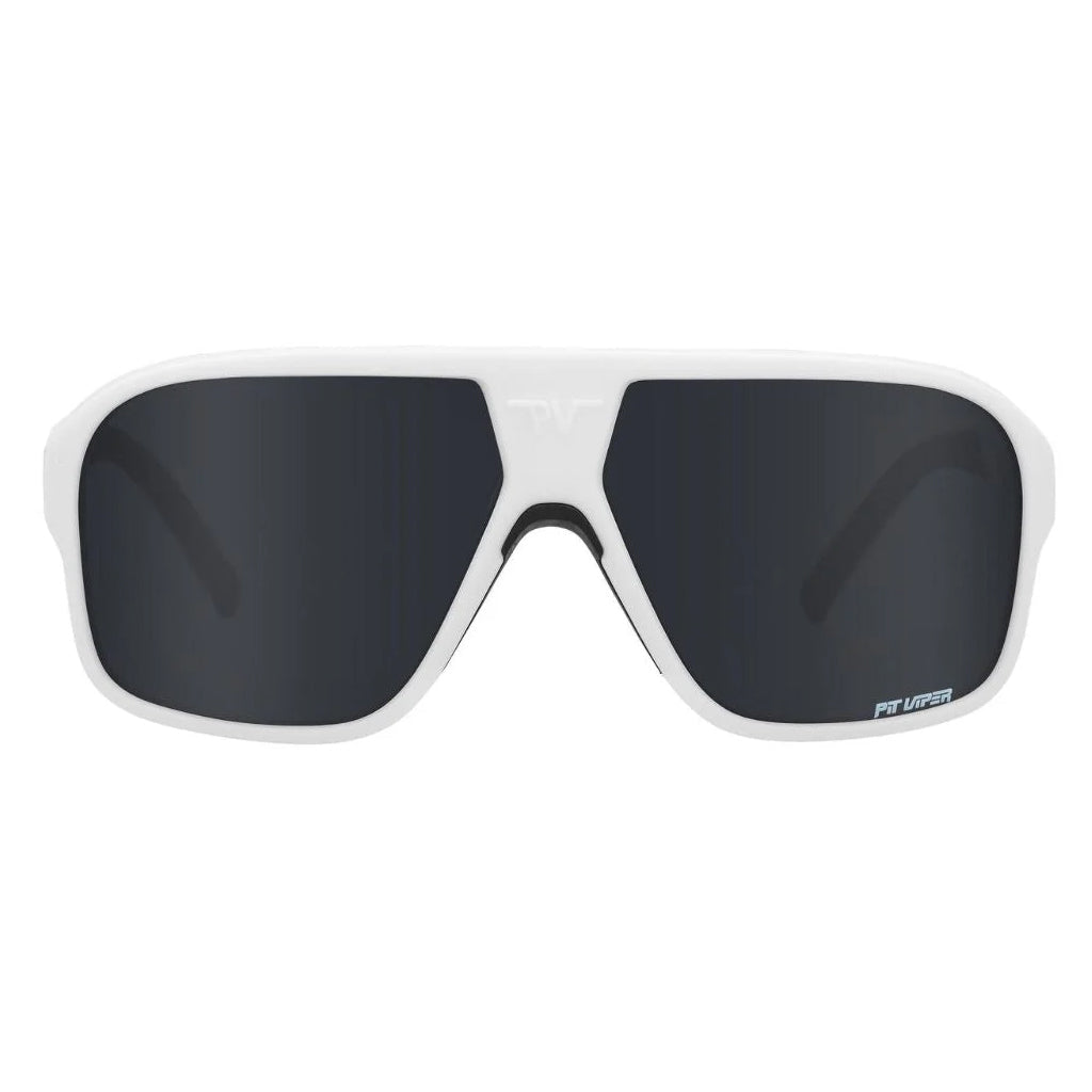 Front view of The Miami Nights Flight Optics with polarized smoke lens on white background