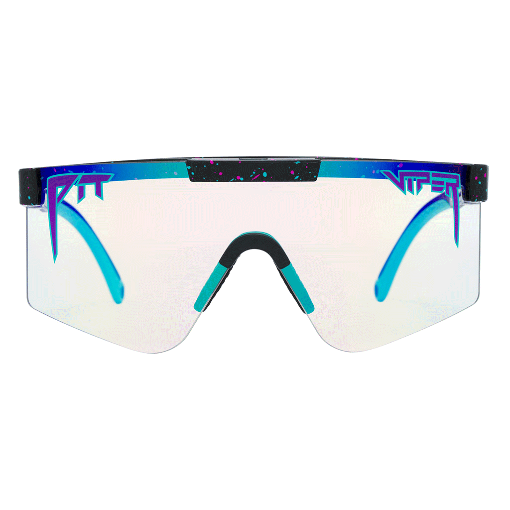 Front view of The Midnight Original 2.0 with photochromic blue lens on white background