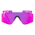 Front view of The Miami Nights Junior with pink lens on white background