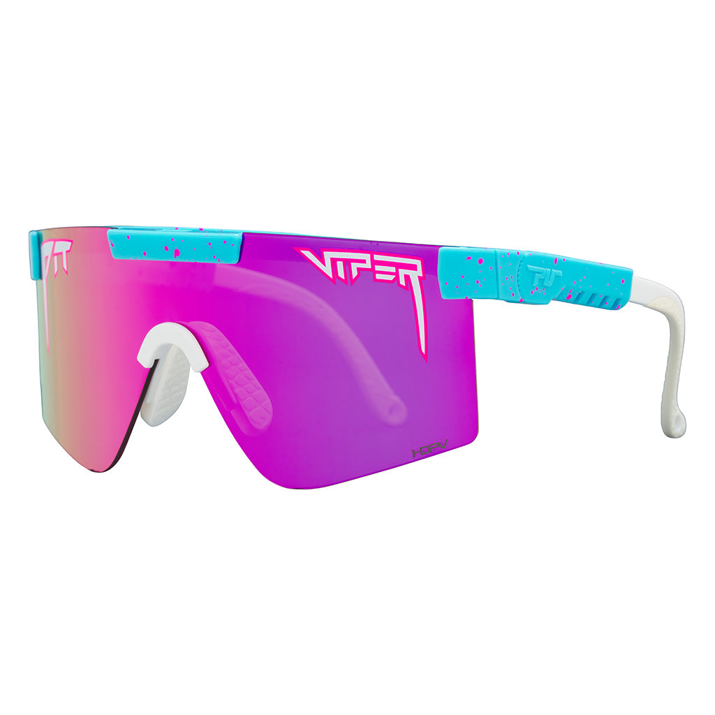 Angled view of The Gobby Original 2.0 with hdpv polarized pink / regular lens on white background