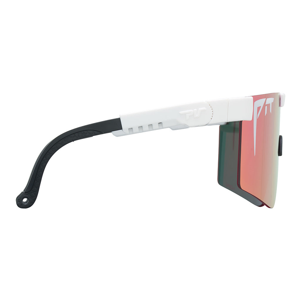 Angled view of The Miami Nights Original 2.0 with hdpv polarized pink / regular lens on white background