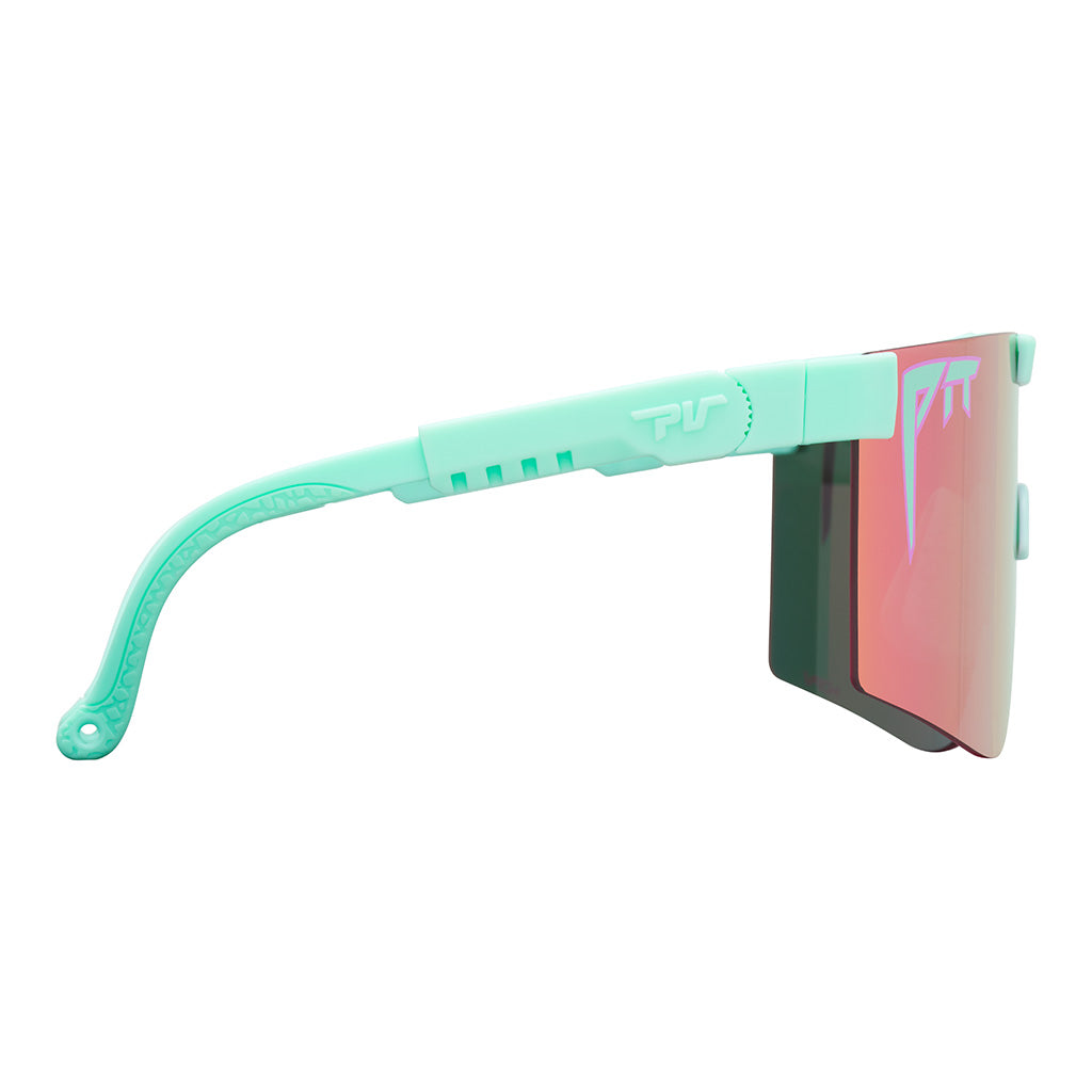 Angled view of The Oral Exam Original 2.0 with hdpv polarized pink / regular lens on white background