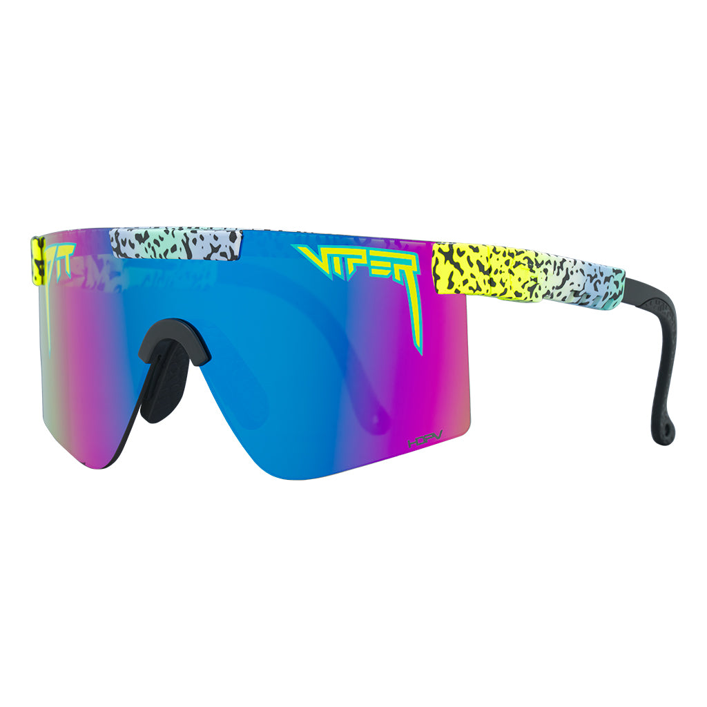 Angled view of The Rec Beach Original 2.0 with hdpv polarized blue-purple / regular lens on white background