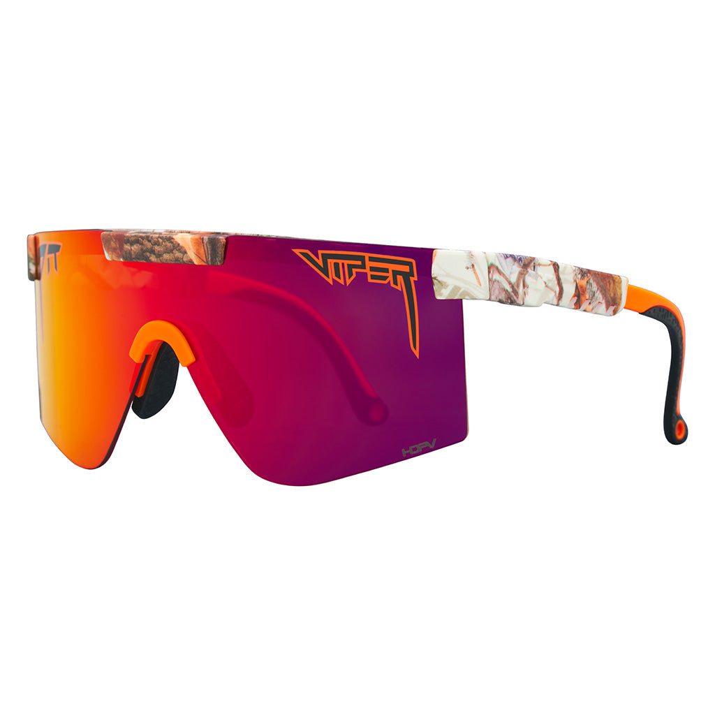 Angled view of The Actualbush Original 2.0 in wide fit with hdpv polarized red lens on white background