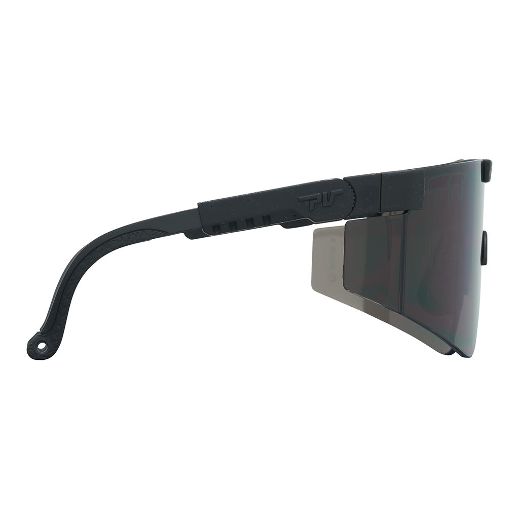 Angled view of The Blacking Out Original 2.0 in wide fit with ball-istic™ smoke lens on white background