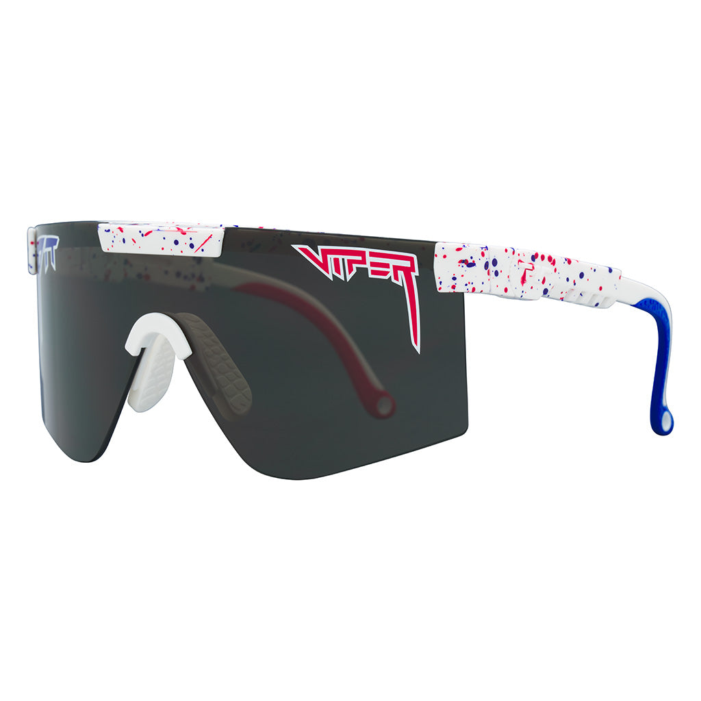 Angled view of The Merika Original 2.0 in wide fit with smoke lens on white background