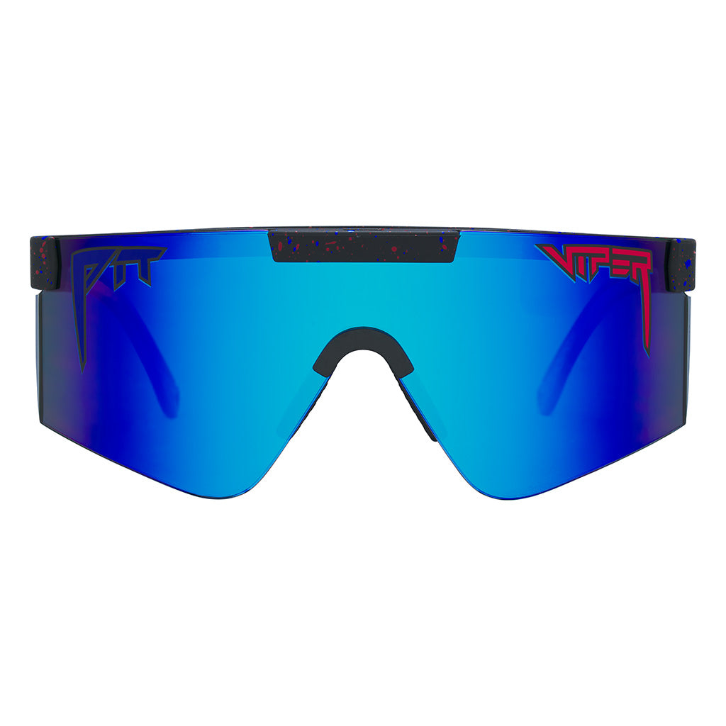 Front view of The Peacekeeper Original 2.0 in wide fit with z87+ blue lens on white background