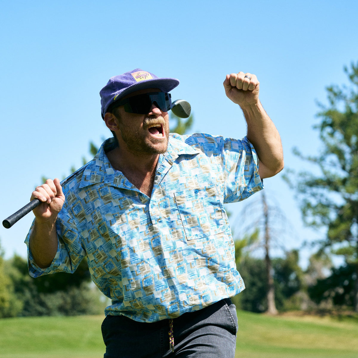 Person wearing The Blacking Out Original 2.0 with BALL-ISTIC™ Smoke lens in wide fit