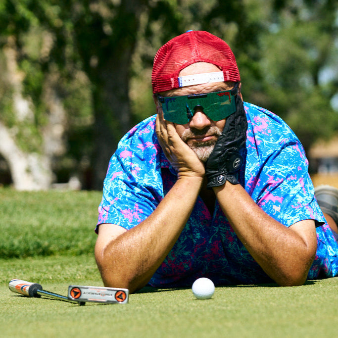 Person wearing The Peacekeeper Original 2.0 with HDPV Polarized Blue lens in wide fit