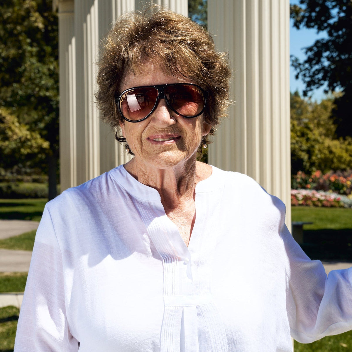 Person wearing The Port Tort Jethawk sunglasses
