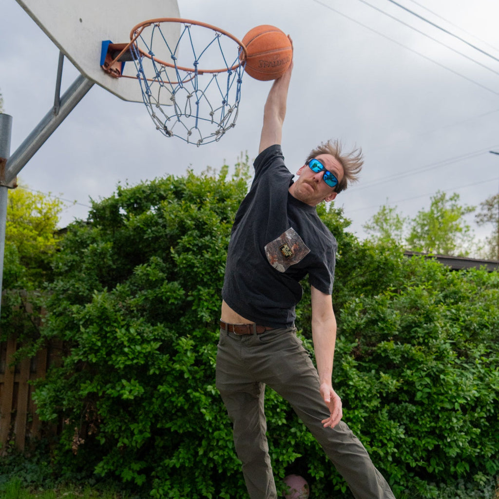 Person wearing The Exec Somox with HDPV Polarized Blue lens