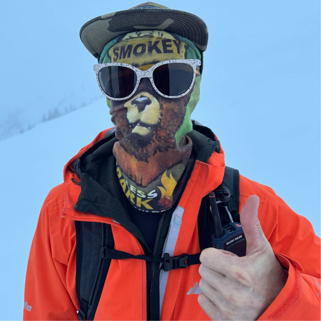 Man with buff wears The Schist Fondue with a Smoke lens from Pit Viper Sunglasses