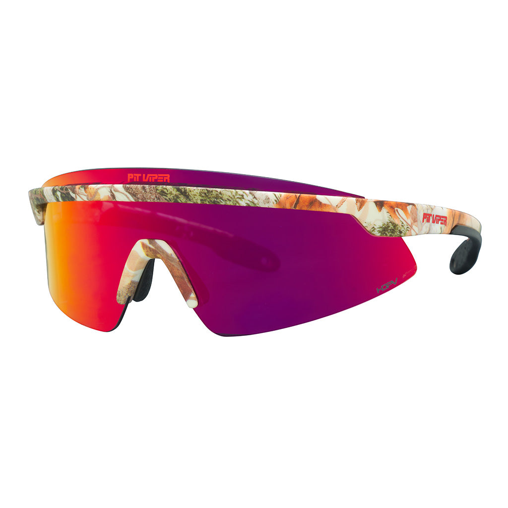Angled view of The Actualbush Skysurfer with z87+ hdpv polarized red lens on white background