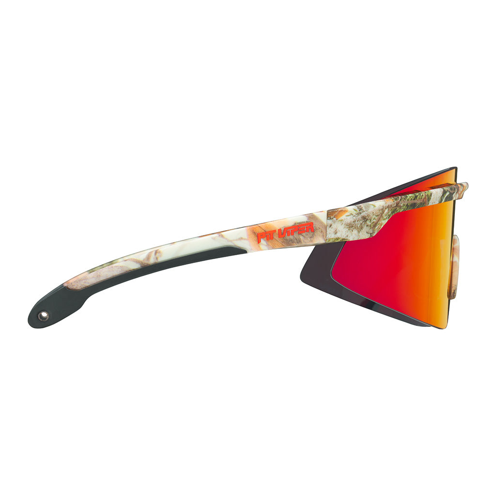 Angled view of The Actualbush Skysurfer with z87+ hdpv polarized red lens on white background