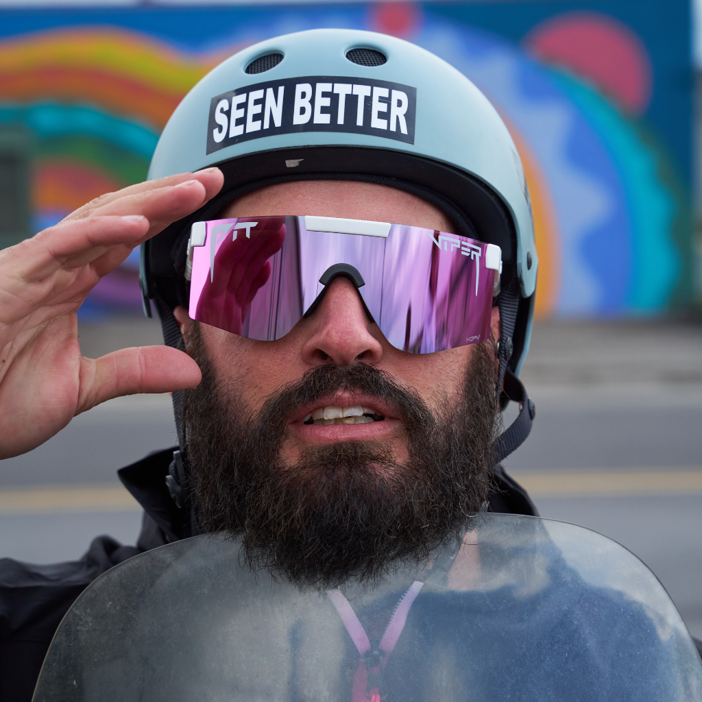 Studio view of The Miami Nights Original 2.0 with hdpv polarized pink / regular lens