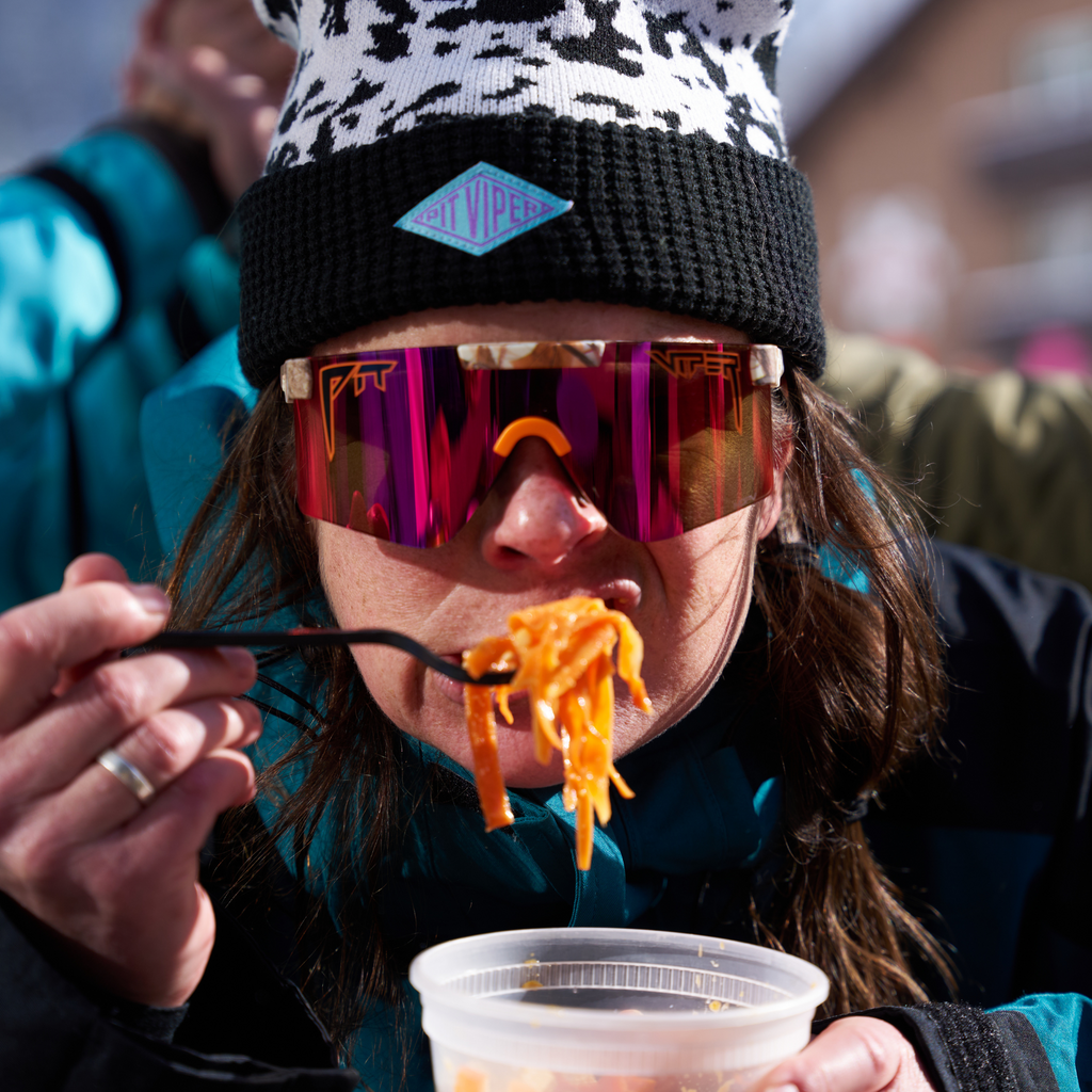 Person wearing The Actualbush Original 2.0 with HDPV Polarized Red lens