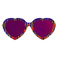 The Combustion Admirer, heart shaped sunglasses with flames.