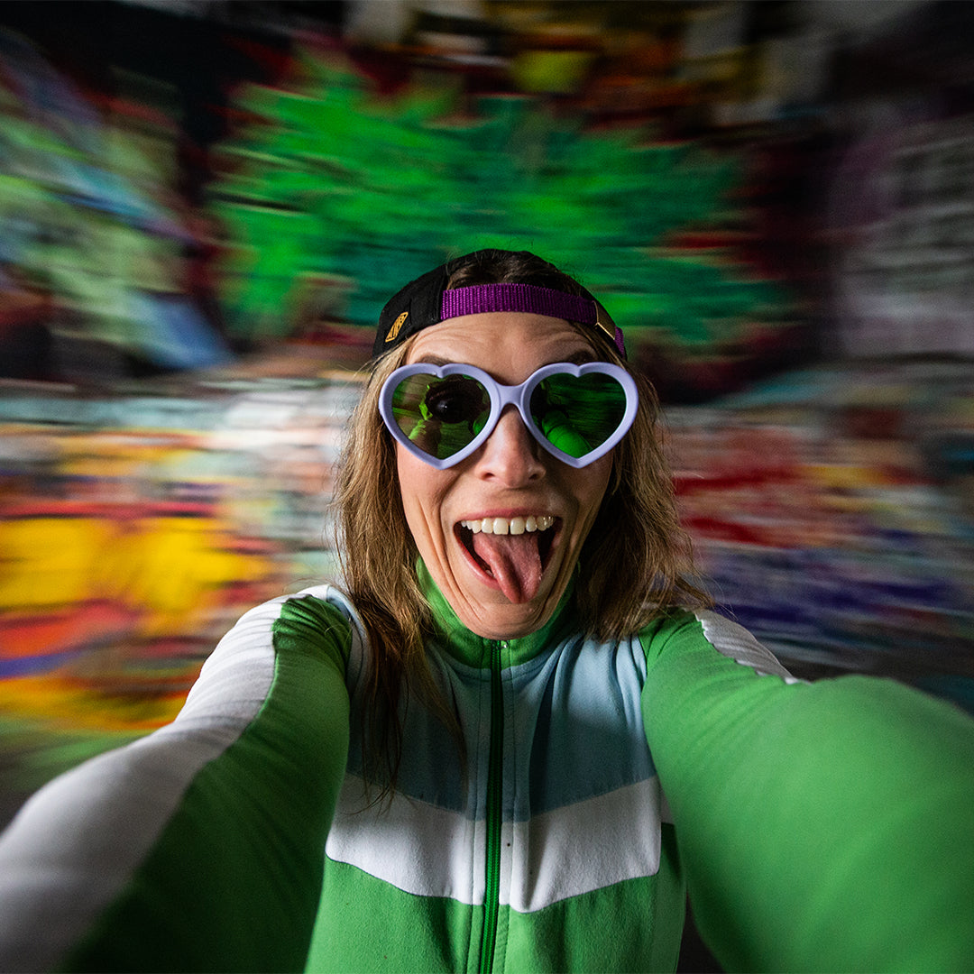 Woman spinning in The Moontower Admirer from Pit Viper Sunglasses