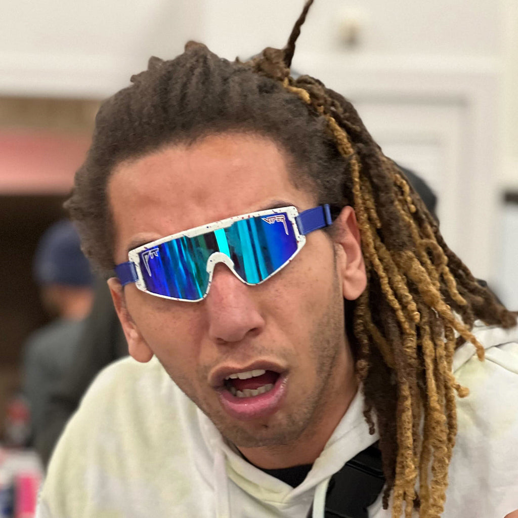Adult male wearing The Merika Baby Vipes from Pit Viper Sunglasses