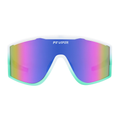 Front view of The Bonaire Breeze Try-Hard with blue-purple lens on white background
