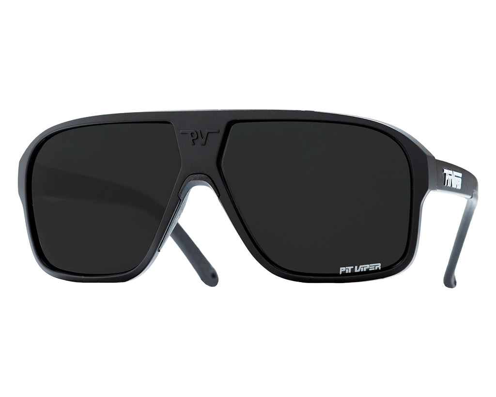 Close-up of The Exec Flight Optics replacement lens with polarized smoke lens