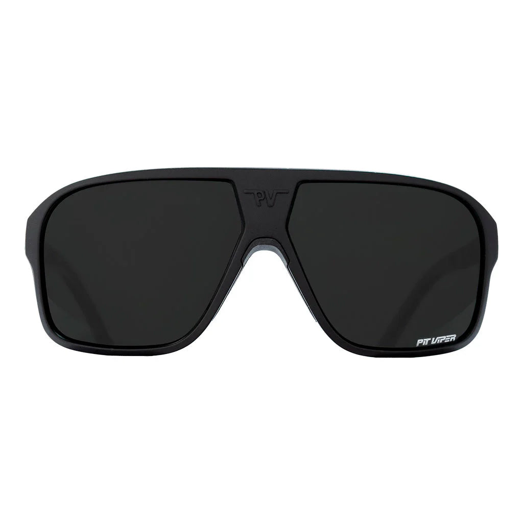 Close-up of The Exec Flight Optics replacement lens with polarized smoke lens