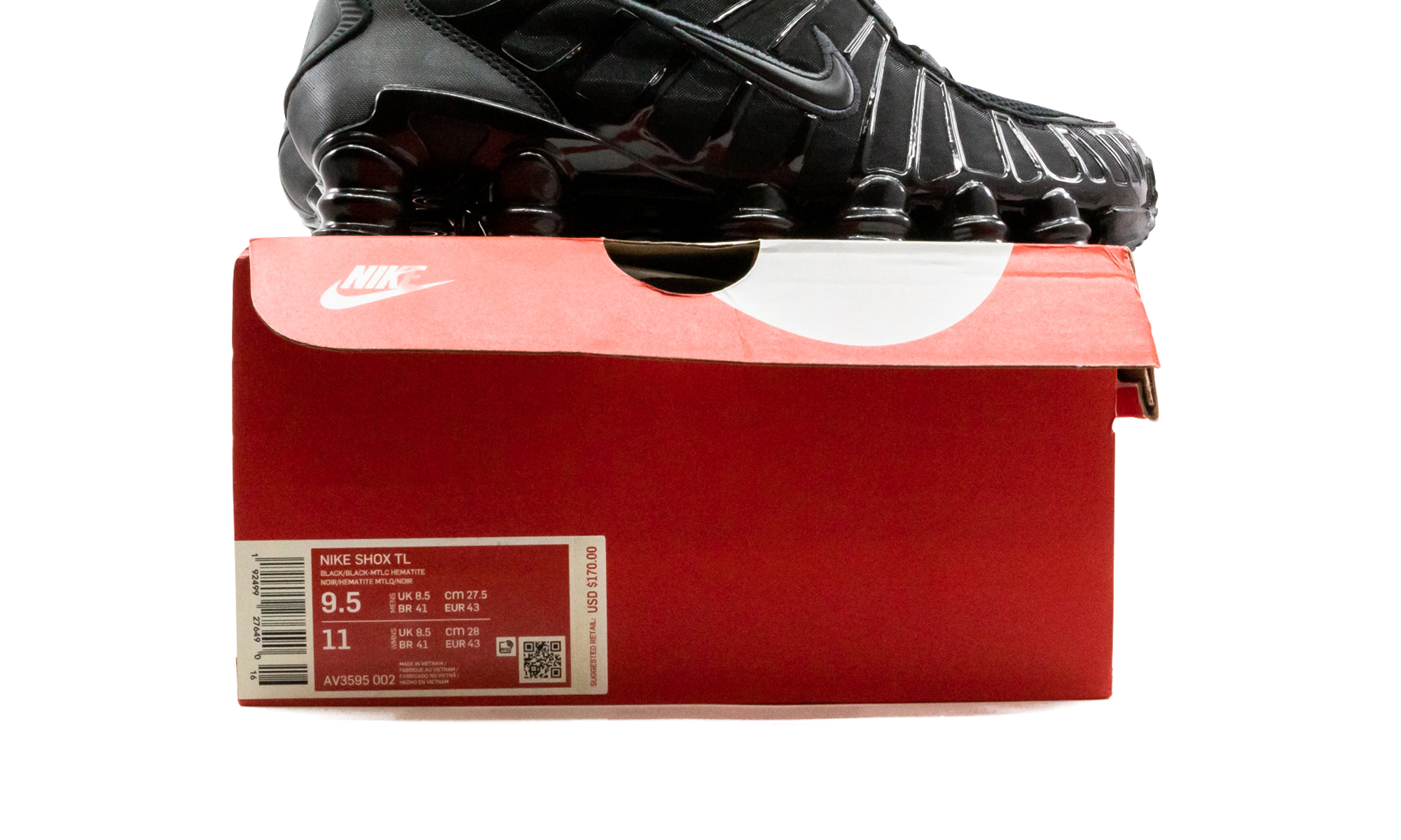Nike Shox TL "Black / Metallic Hematite" — Baskets Unisexe Rétro Y2K | AV3595-002