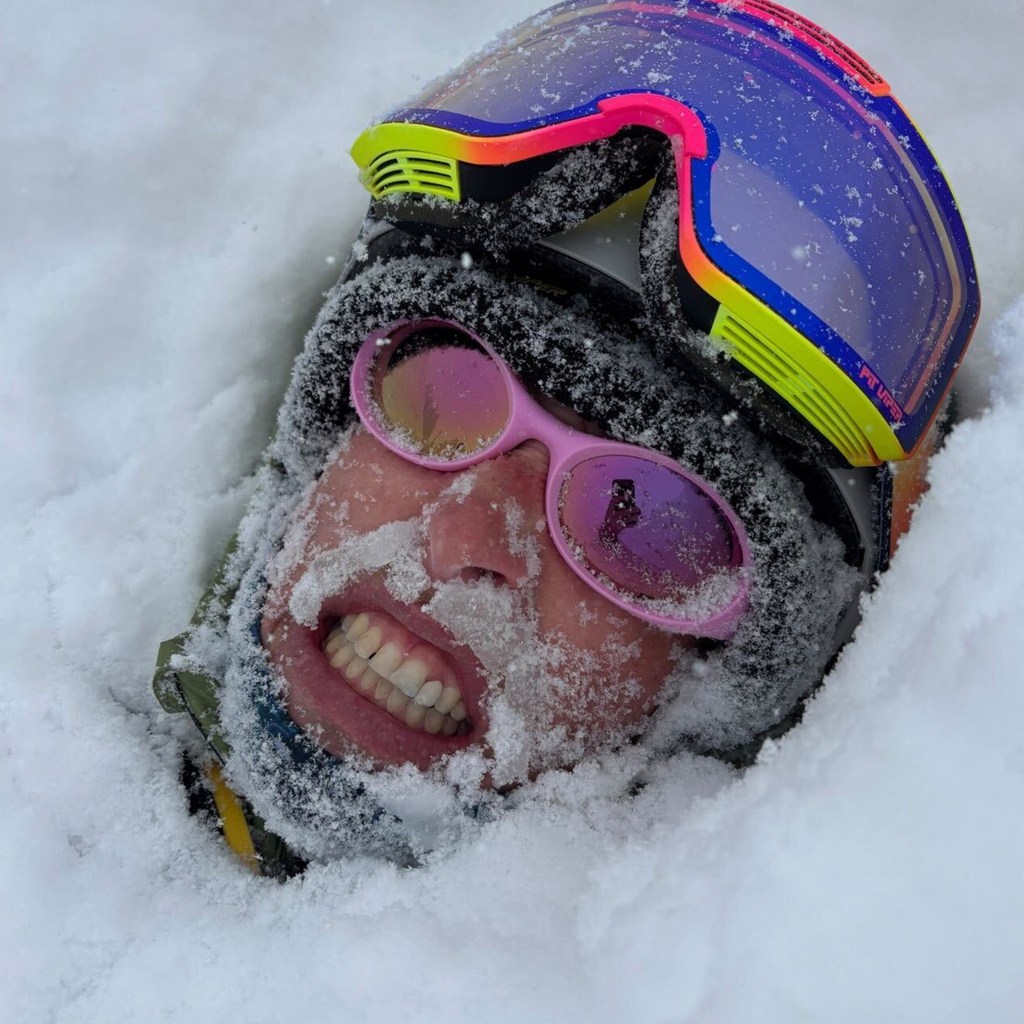 Person wearing The Juicy Slammer with Z87+ HDPV Polarized Pink lens