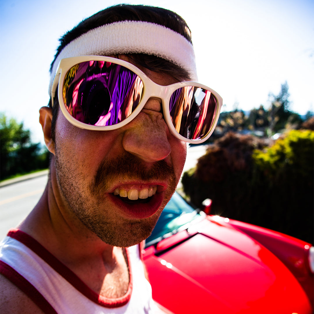 Person wearing The Miami Nights Fondue with Pink lens