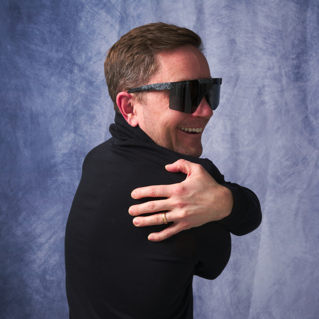 Person wearing The Nocturnal Original 2.0 with HDPV Polarized Smoke lens