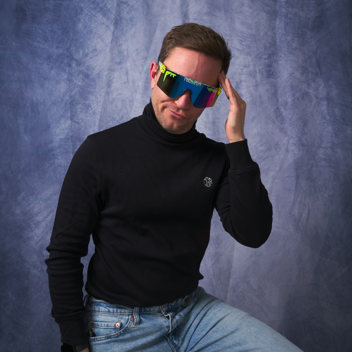 Studio view of The Rec Beach Original 2.0 with hdpv polarized blue-purple / regular lens