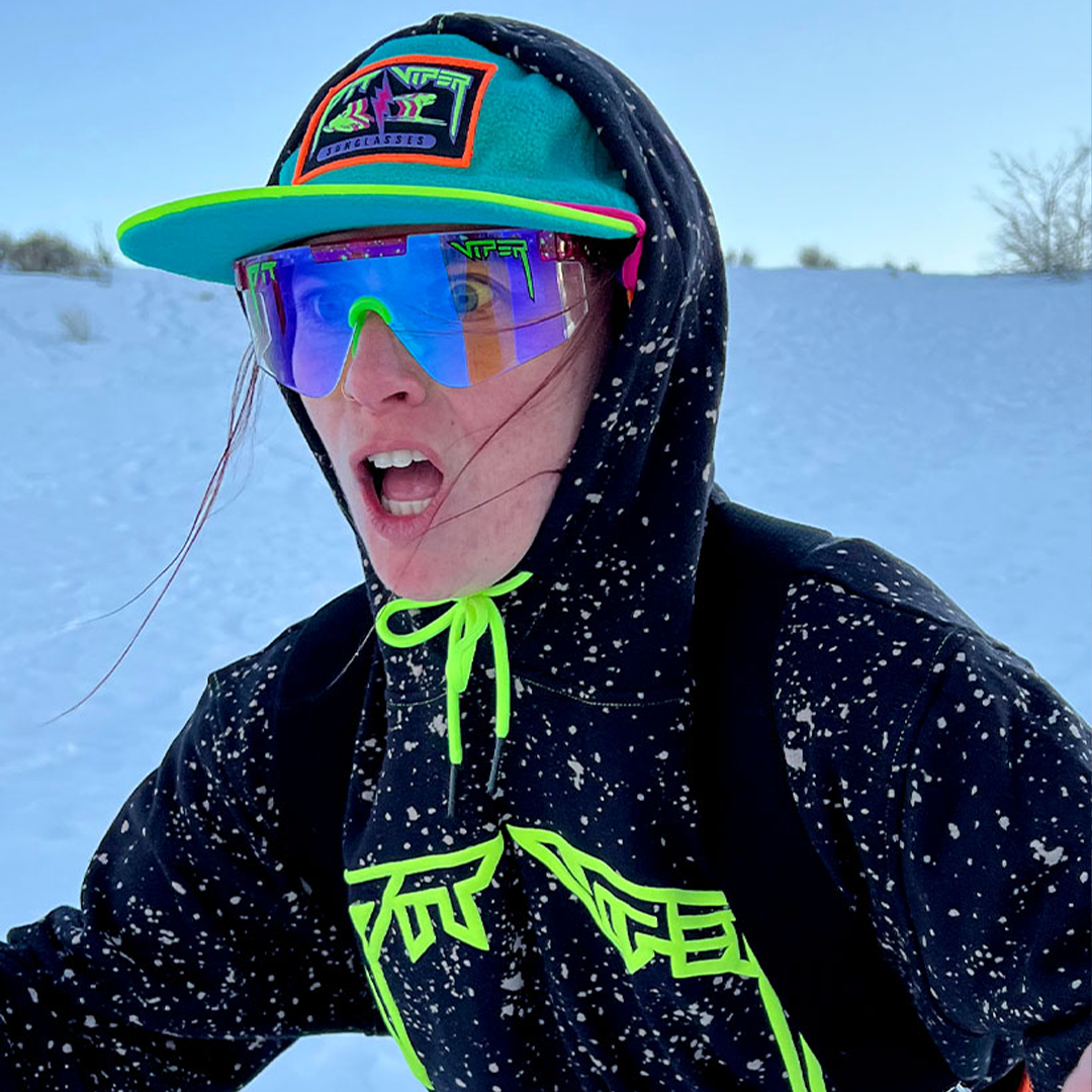 Person wearing The Sandia 2000 with Z87+ Blaster lens