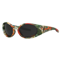 The Actualbush Slammer by Pit Viper, 1999 retro oval sunglasses with deerstalker camouflage on the frame