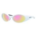 The Miami Nights Slammer from Pit Viper, 1999 retro oval sunglasses from Pit Viper with a white frame and pink lens