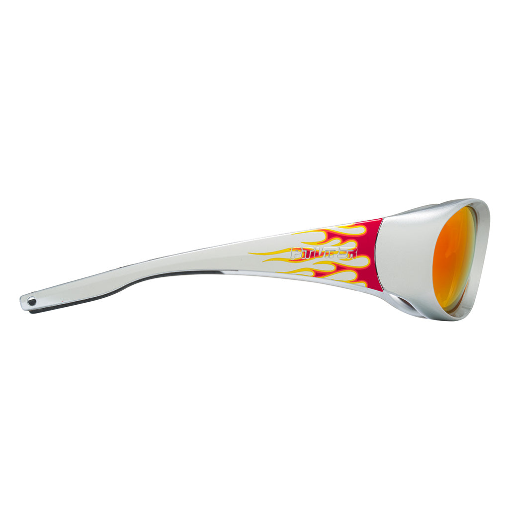 Angled view of The Inflammation Slammer with z87+ red lens on white background