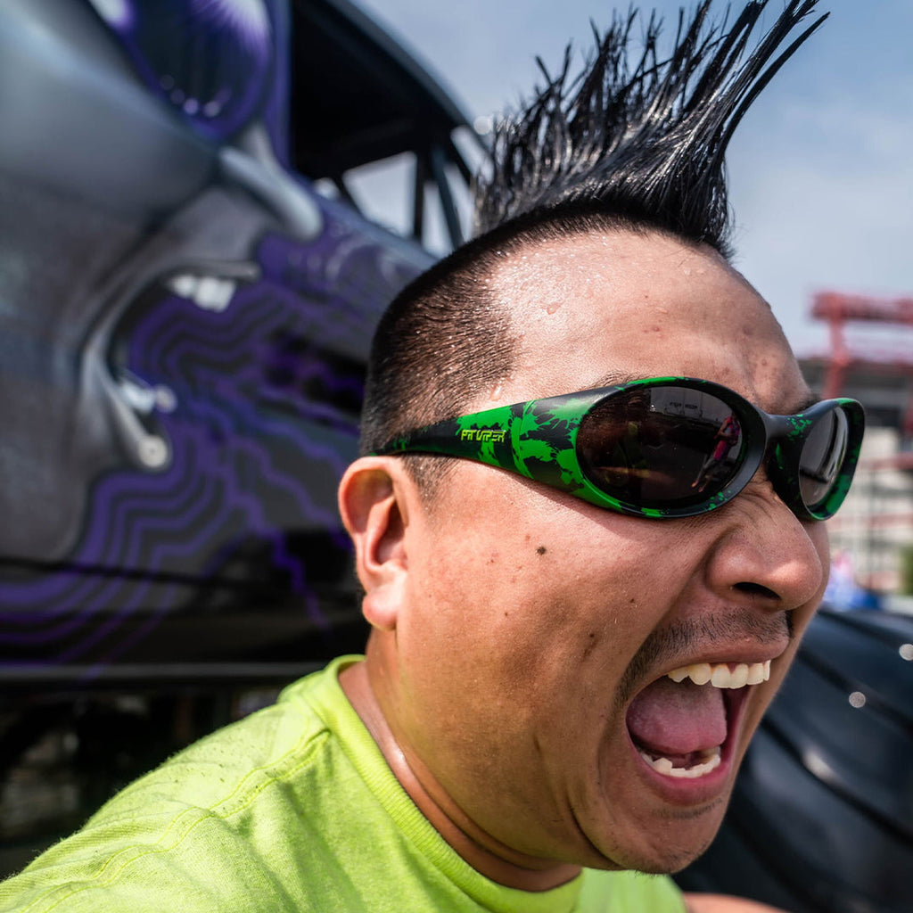 Person wearing The Slime Slammer with Smoke lens