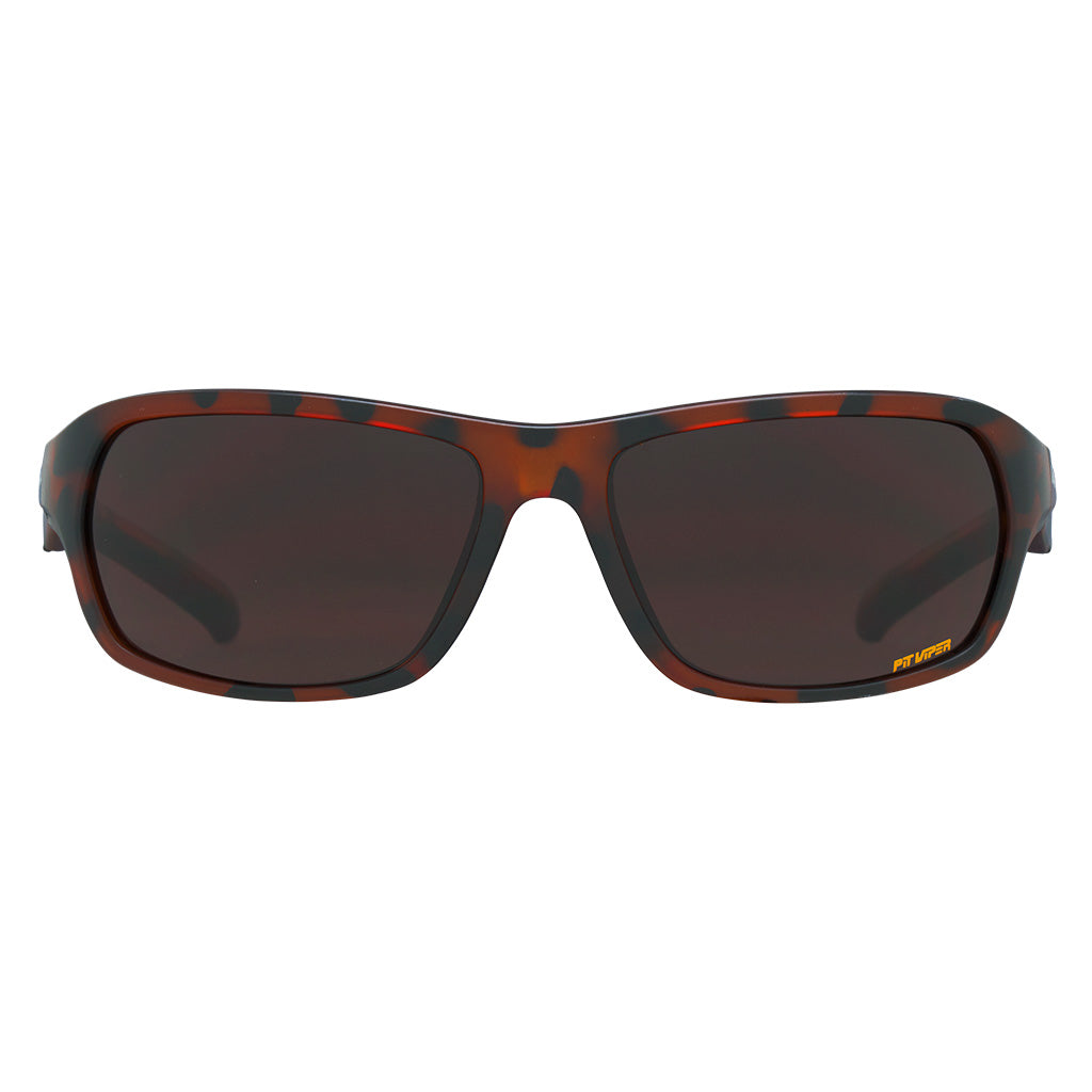 Front view of The Landlocked Somox with brown lens on white background